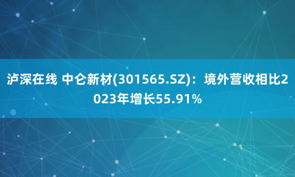 泸深在线 中仑新材(301565.SZ)：境外营收相比2023年增长55.91%